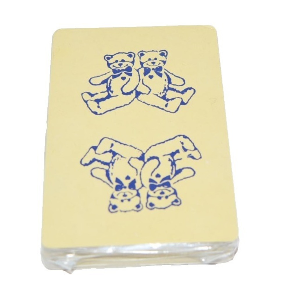 Vtg Teddy Bear Pack of Playing Cards sealed Yellow Bears with blue bow